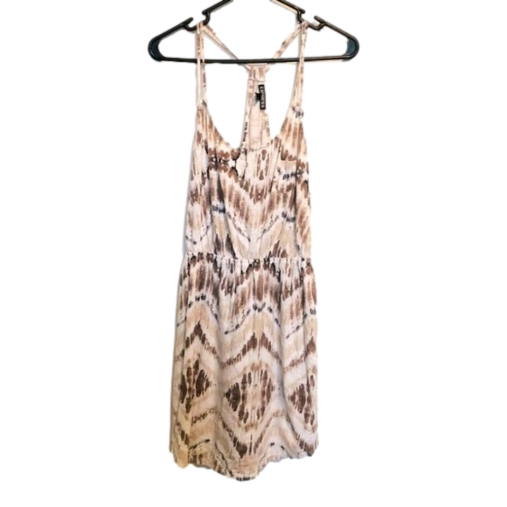 EXPRESS  White, Tan, & Brown Tank Dress